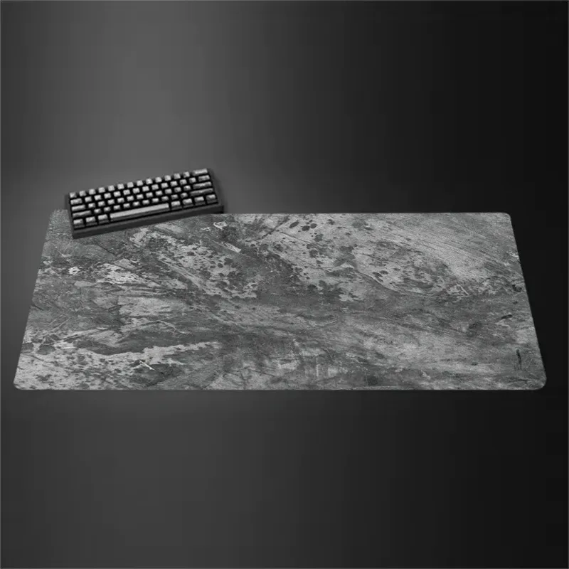 Tapis de souris gris, grand et petit format, bordures renforcées, antidérapant, pour clavier et bureau, série grise, tapis de jeu, accessoires informatiques. 25