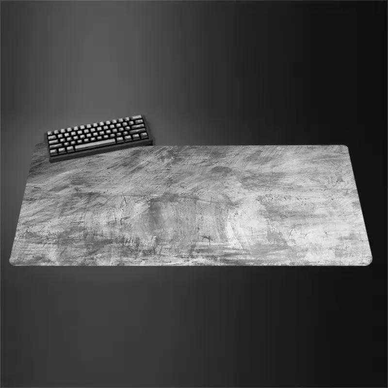 Tapis de souris gris, grand et petit format, bordures renforcées, antidérapant, pour clavier et bureau, série grise, tapis de jeu, accessoires informatiques. 19