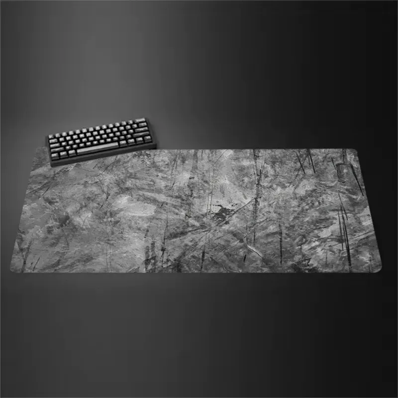 Tapis de souris gris, grand et petit format, bordures renforcées, antidérapant, pour clavier et bureau, série grise, tapis de jeu, accessoires informatiques. 23