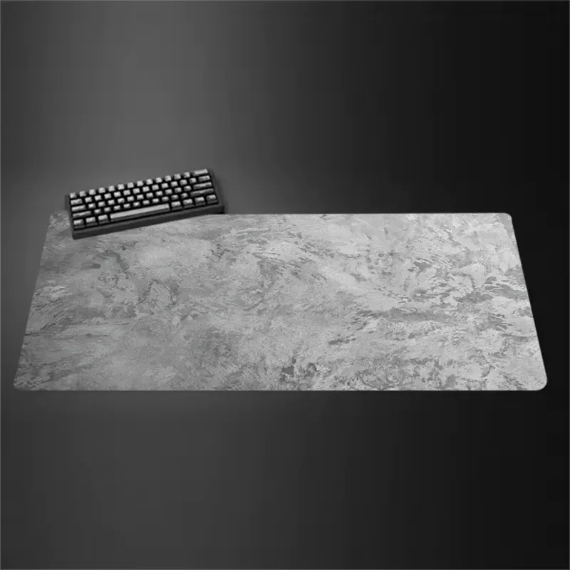 Tapis de souris gris, grand et petit format, bordures renforcées, antidérapant, pour clavier et bureau, série grise, tapis de jeu, accessoires informatiques. 16