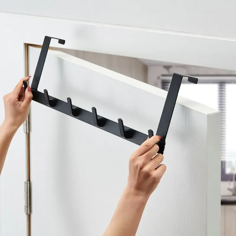 Crochets de porte, lot de 5, organisateur polyvalent pour salle de bain et cuisine 4