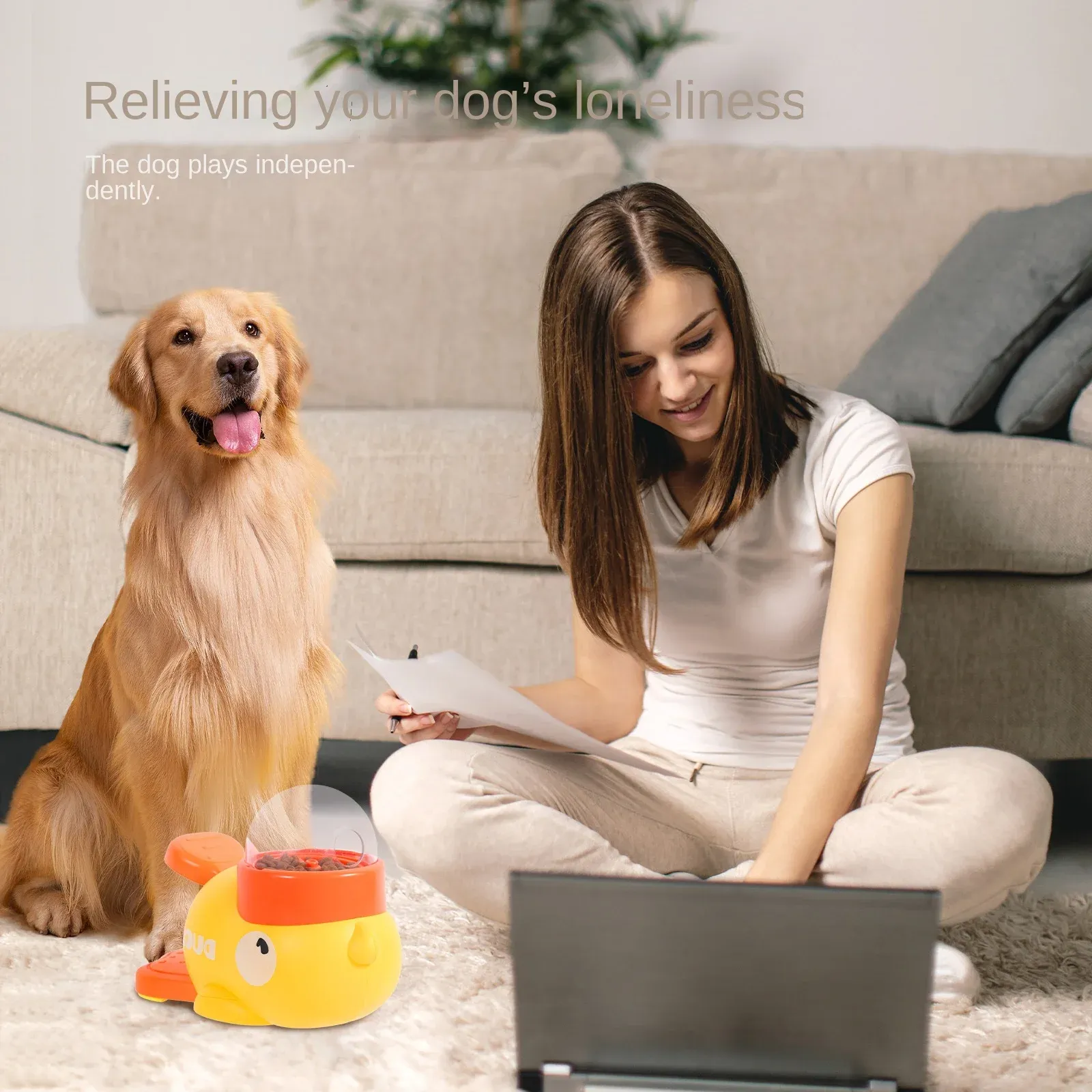 Jouet canard pour chien, finitions soignées