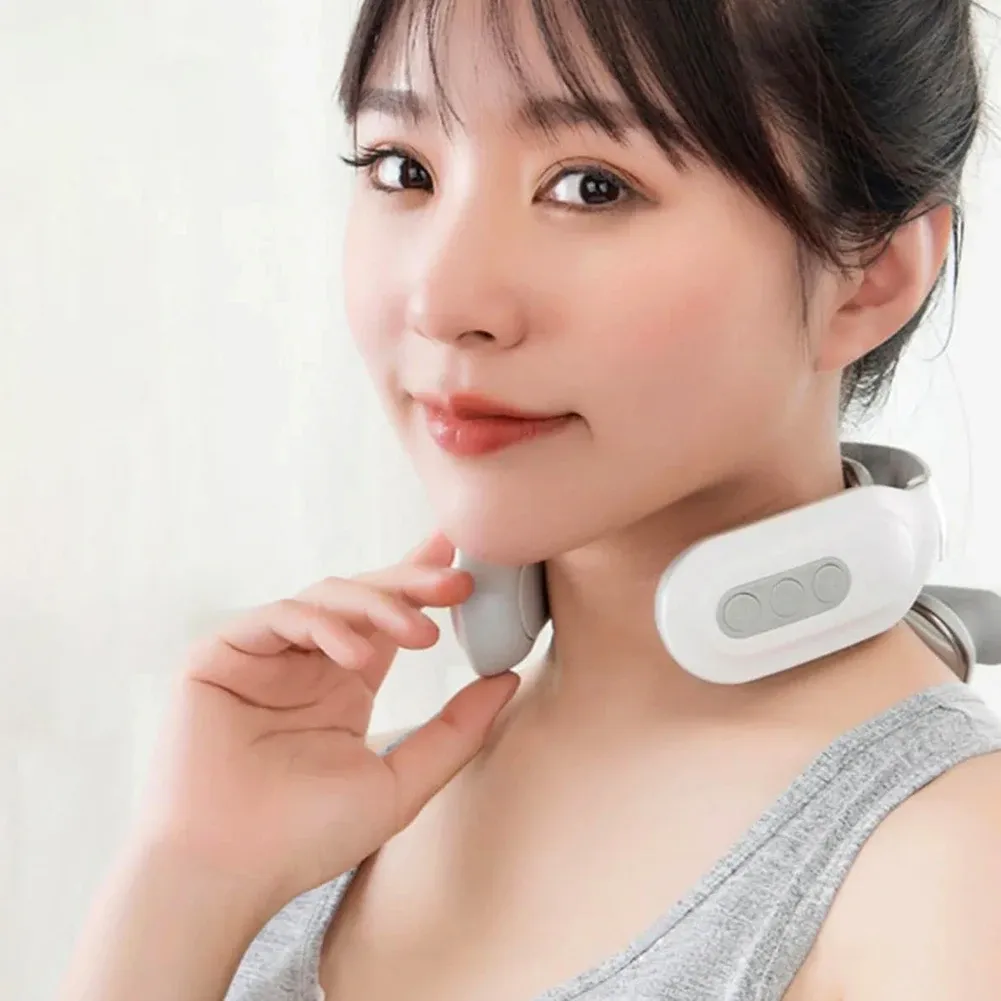 Masseur cervical 4 têtes rechargeable par USB avec chaleur, masseur de cou électrique, idéal comme cadeau de détente pour femmes et hommes 3