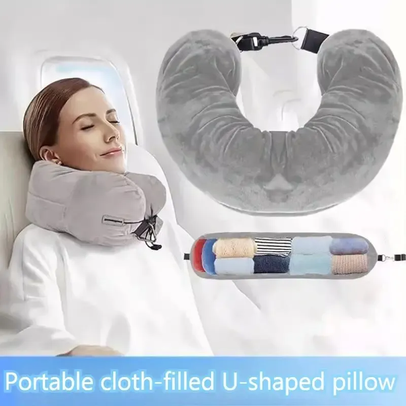 Oreiller de voyage en U avec son sac de rangement