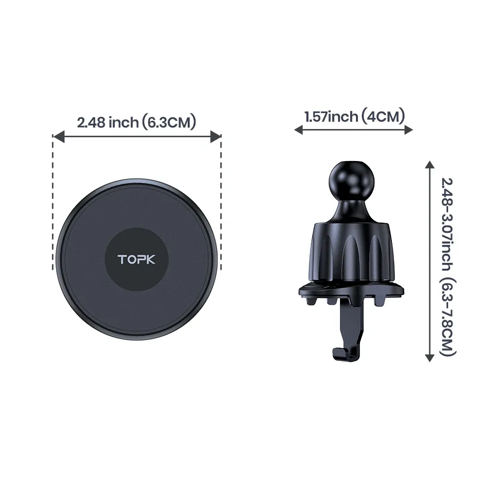 Support magnétique TOPK, finition premium