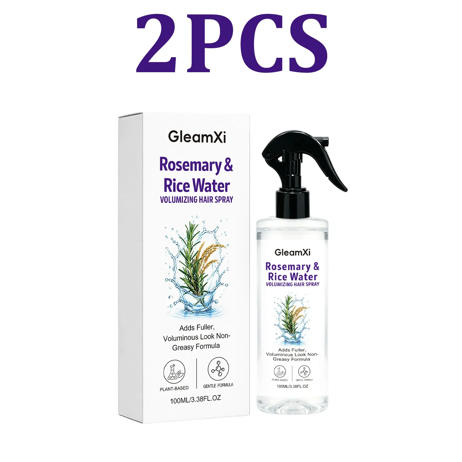 Spray capillaire à l'eau de riz et romarin pour cheveux fins et plats, sans rinçage 8