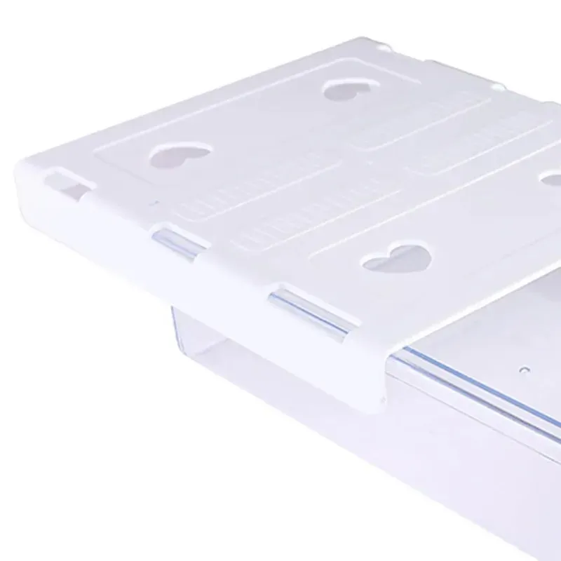 Tiroir de rangement transparent auto-adhésif à fixer sous le bureau, coloris blanc et gris 5