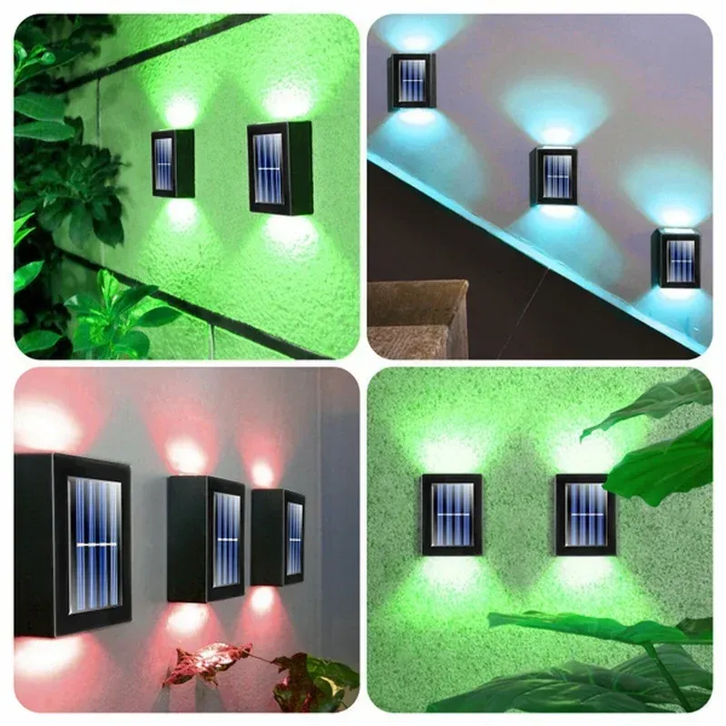 Lampes solaires extérieures à détection, applique murale solaire étanche, éclairage de jardin 2