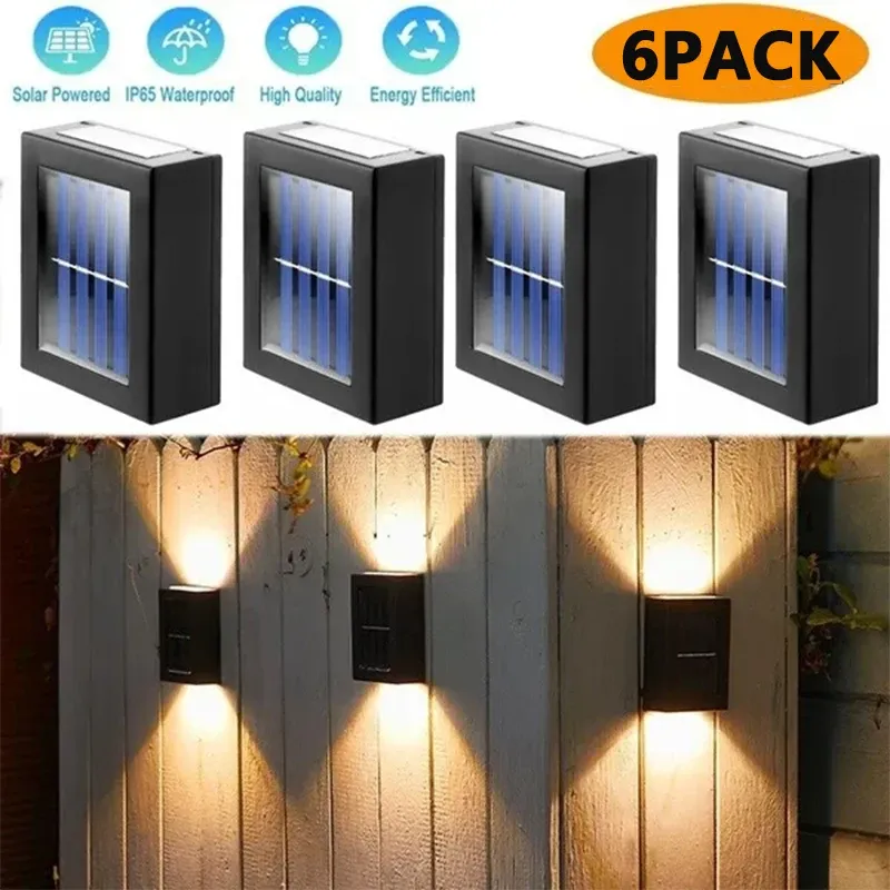 Lampes solaires extérieures à détection, applique murale solaire étanche, éclairage de jardin