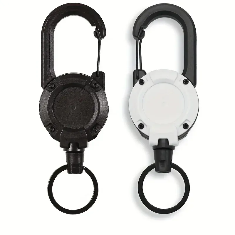 Porte-clés rétractable avec mousqueton robuste, pour hommes, idéal pour sacs d'extérieur (lot de 1, 2 ou 4) 8