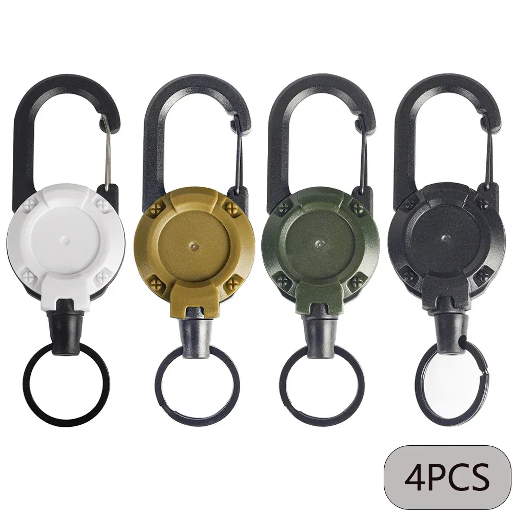Porte-clés rétractable avec mousqueton robuste, pour hommes, idéal pour sacs d'extérieur (lot de 1, 2 ou 4) 12