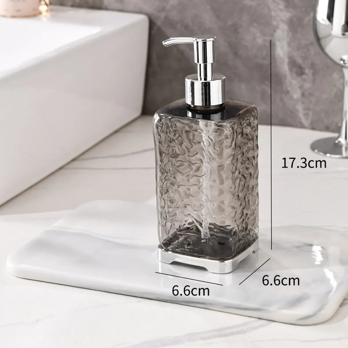 Distributeur de savon rechargeable à pompe en acrylique pour mains, vaisselle et liquides, pour cuisine, salle de bain et comptoir 8