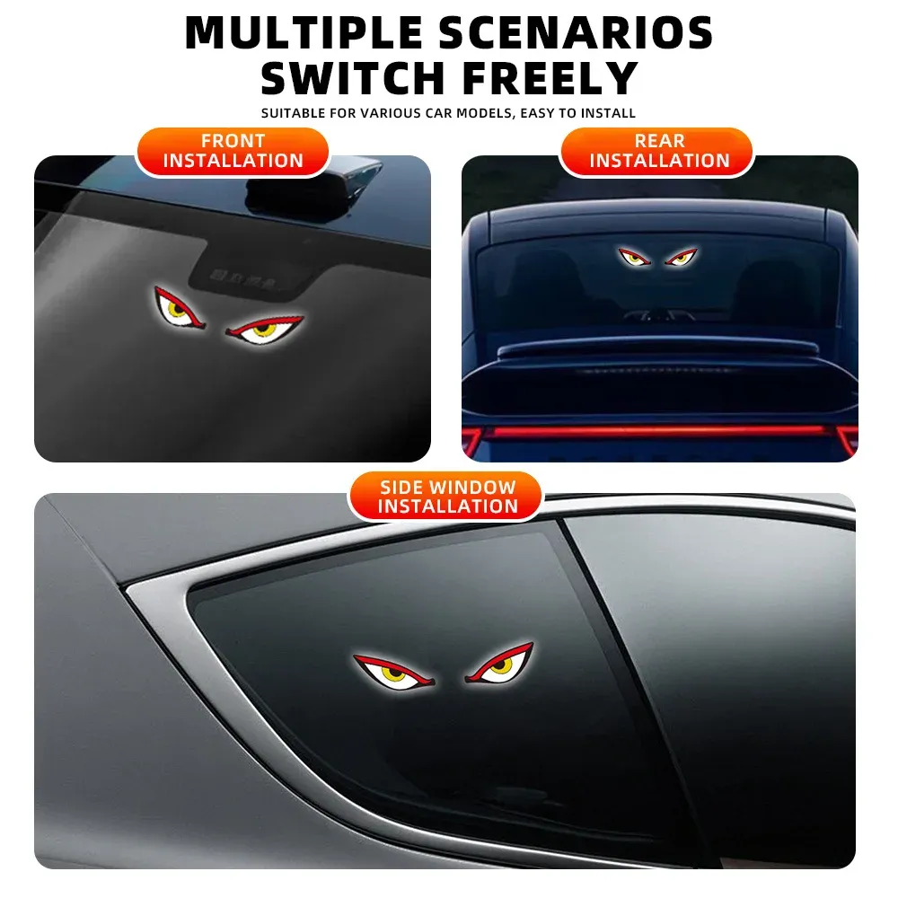 Lampe d'ambiance LED sans fil pour voiture effet « Demon Eye » avec ventouse, rechargeable par USB, à effet respiration 4