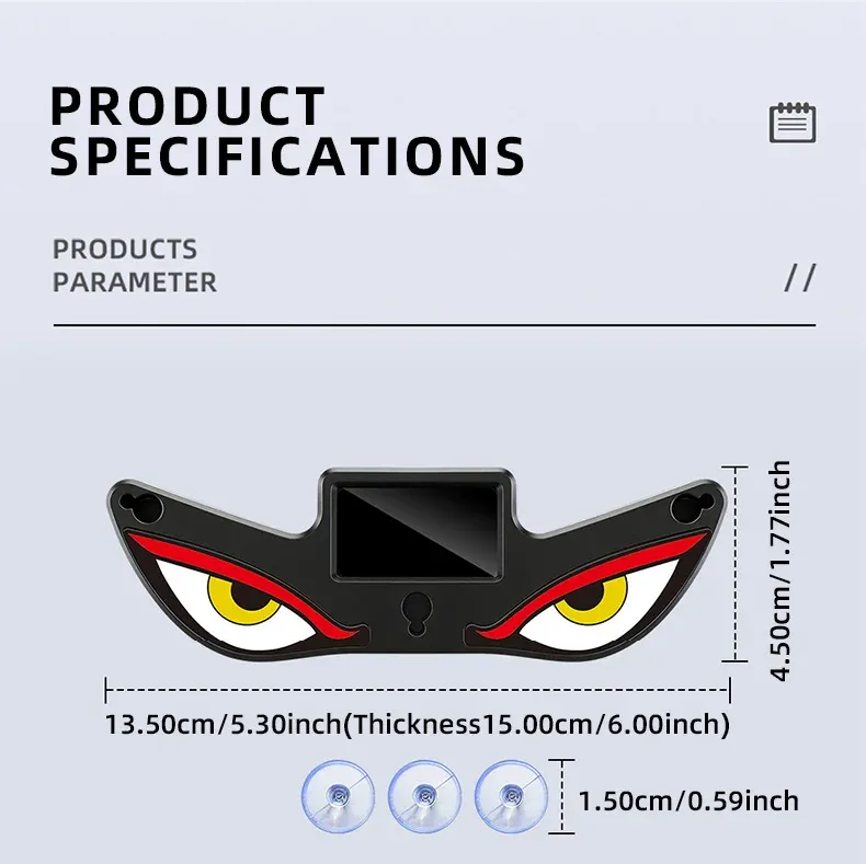 Lampe d'ambiance LED sans fil pour voiture effet « Demon Eye » avec ventouse, rechargeable par USB, à effet respiration 5