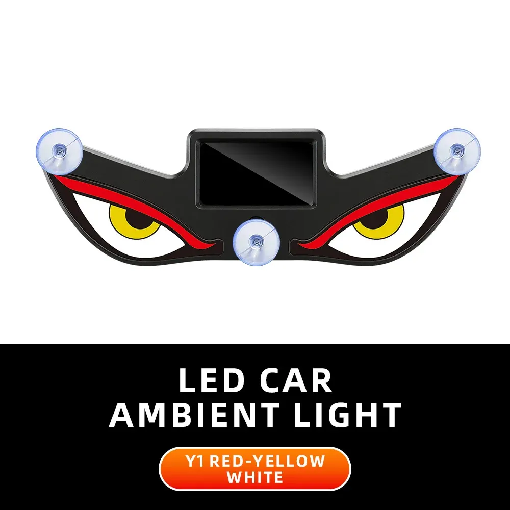 Lampe d'ambiance LED sans fil pour voiture effet « Demon Eye » avec ventouse, rechargeable par USB, à effet respiration 10