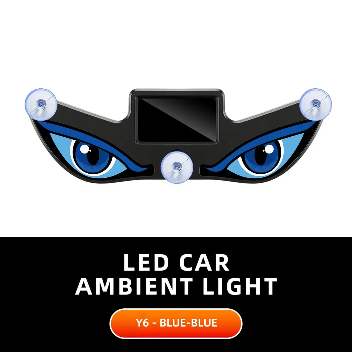 Lampe d'ambiance LED sans fil pour voiture effet « Demon Eye » avec ventouse, rechargeable par USB, à effet respiration 7