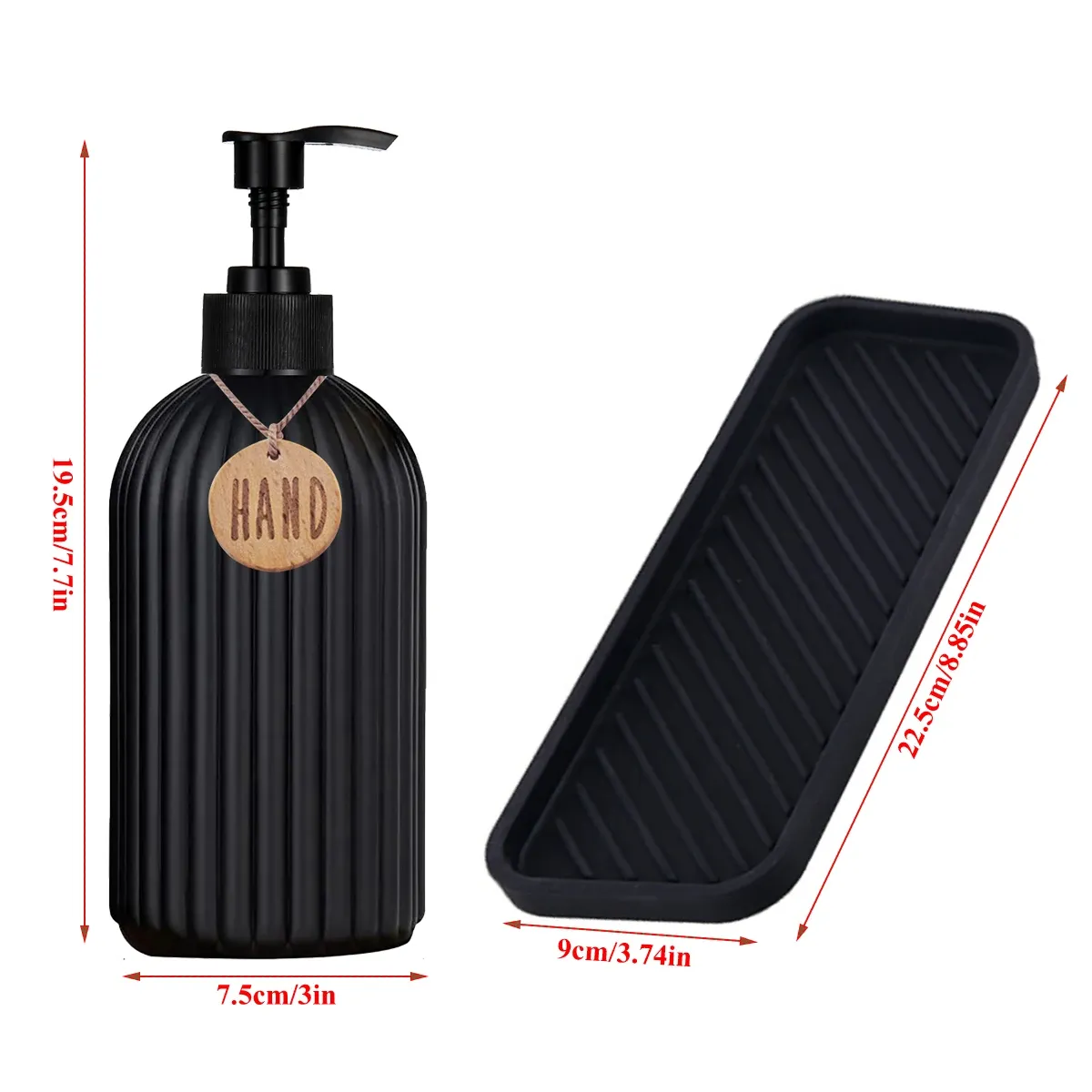 Distributeurs de savon noirs en situation d'usage