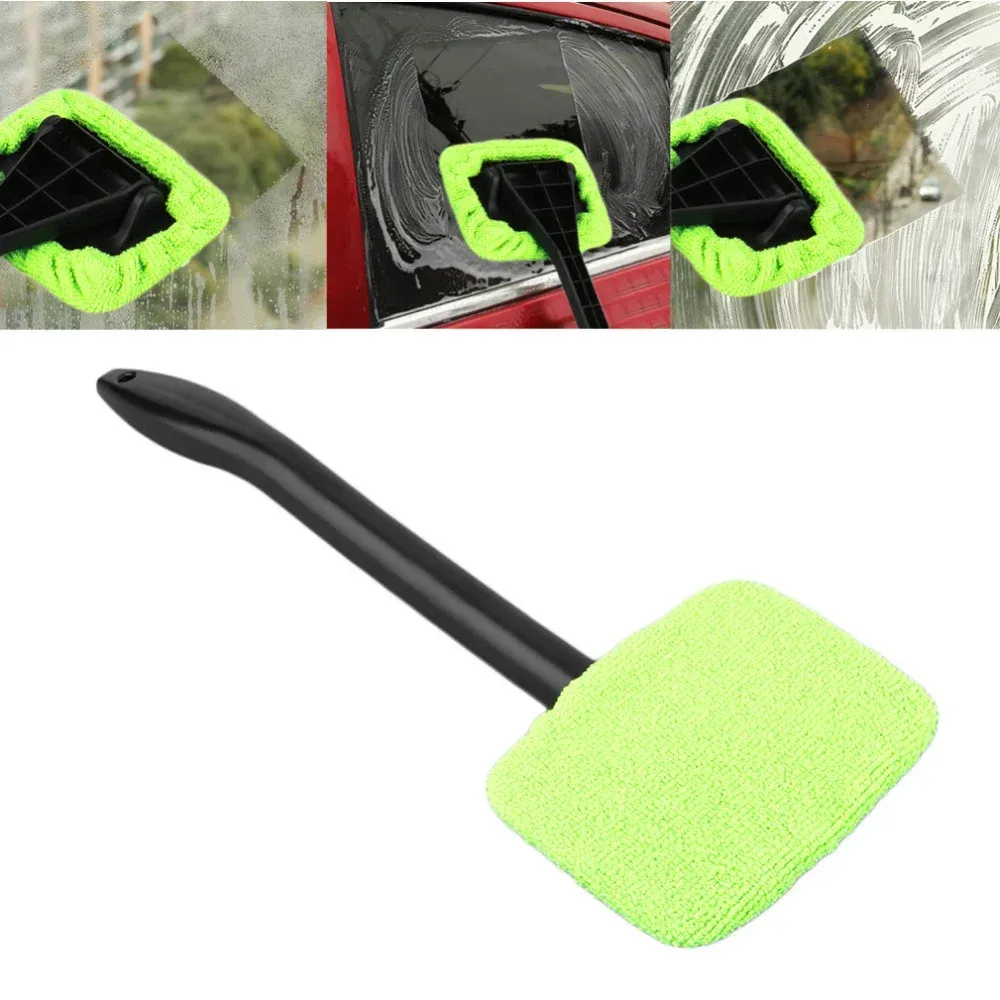 Kit de brosse de nettoyage pour vitres de voiture, outil de nettoyage de pare-brise avec manche long, brosse intérieure pour essuie-glace 5
