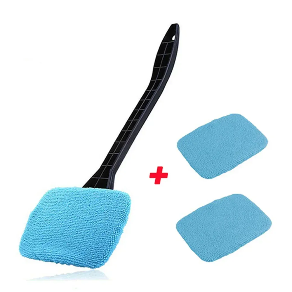 Kit de brosse de nettoyage pour vitres de voiture, outil de nettoyage de pare-brise avec manche long, brosse intérieure pour essuie-glace 9