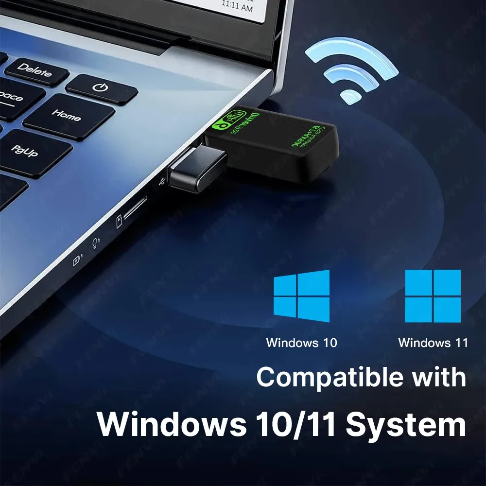 Adaptateur USB WiFi 6 AX900 BT5.4 2 en 1, dongle double bande 2,4 GHz et 5 GHz, récepteur réseau sans fil sans pilote pour PC et ordinateur portable sous Windows 10/11 3