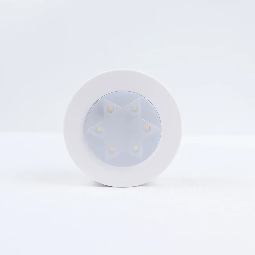 Lampe LED ronde pour armoire et placard à piles, éclairage dimmable à température de couleur réglable, avec télécommande 7