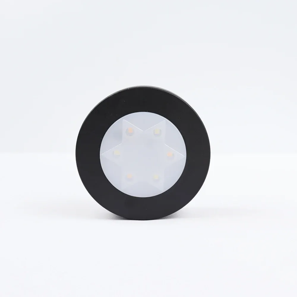 Lampe LED ronde pour armoire et placard à piles, éclairage dimmable à température de couleur réglable, avec télécommande 9