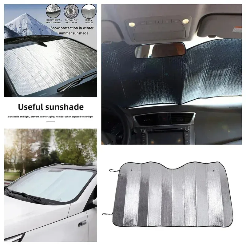 Pare-soleil de voiture en film, protection pare-brise, accessoire auto pliable 140 x 70 cm, protection UV 5