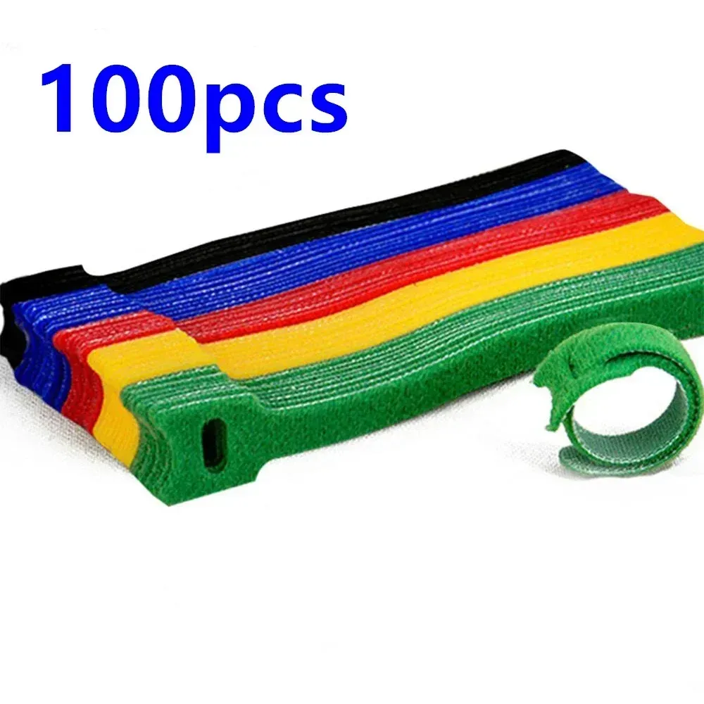 Attaches de câble réutilisables en nylon coloré, lot de 50 ou 100 pièces, attaches à boucle et attaches à fermeture éclair de type T - Image 1