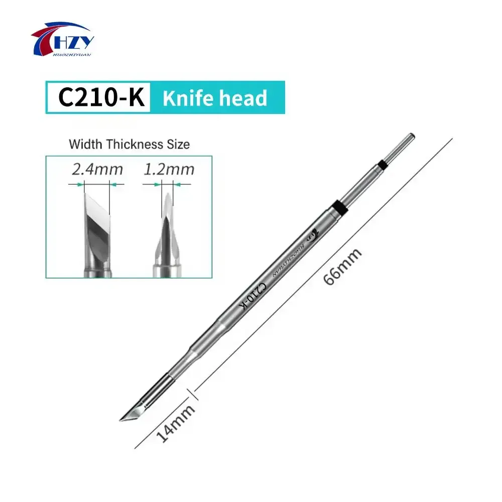 HZY C210 Pointes de fer à souder, outils de soudage K/SK/I/IS universels 210, poignée de fer à souder électrique pour kit de station de soudage T210 10
