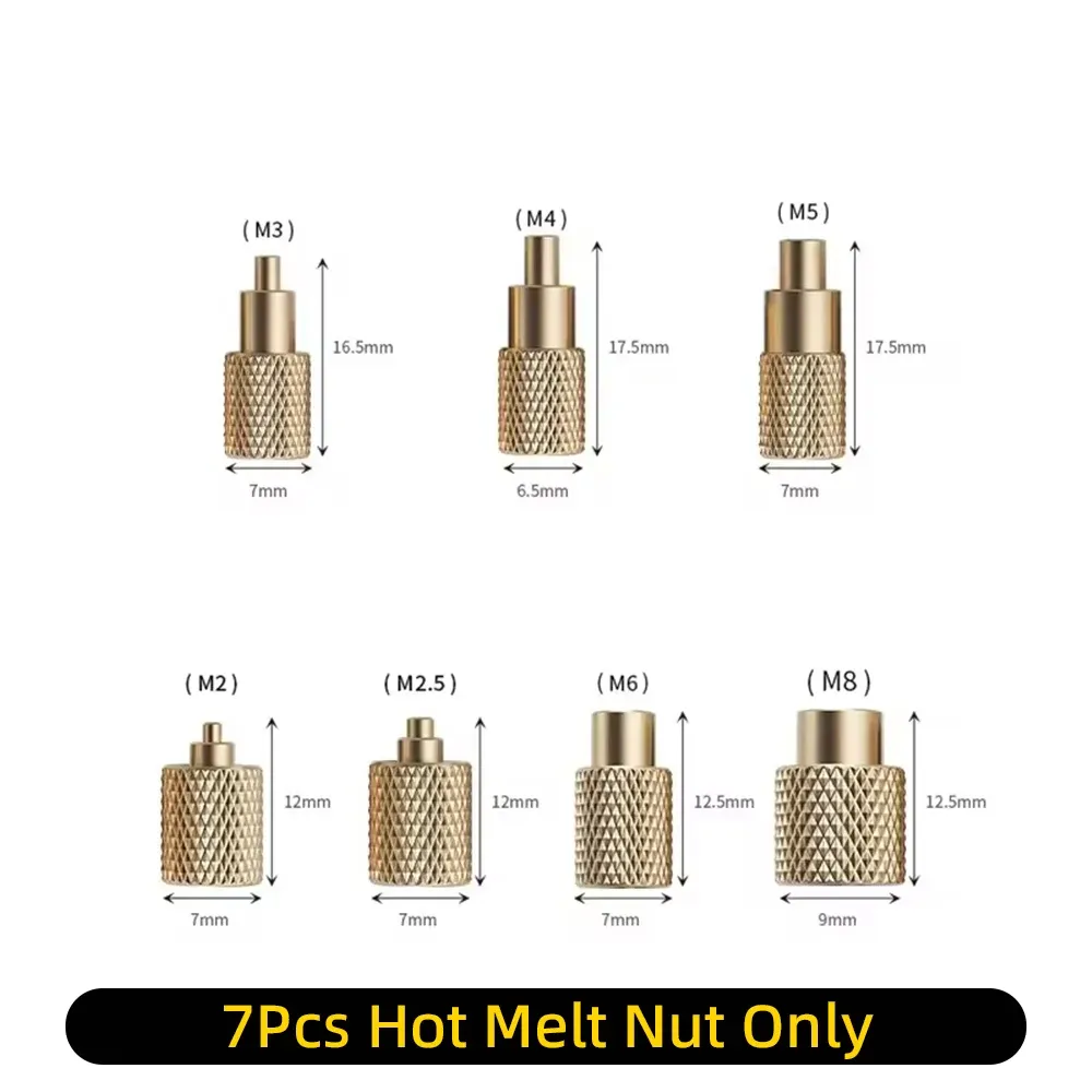 FNIRSI HS02A Kit d'insertion d'écrous thermosertis pour impression 3D, fer à souder spécialisé avec tête de presse pour filetage intégré 7