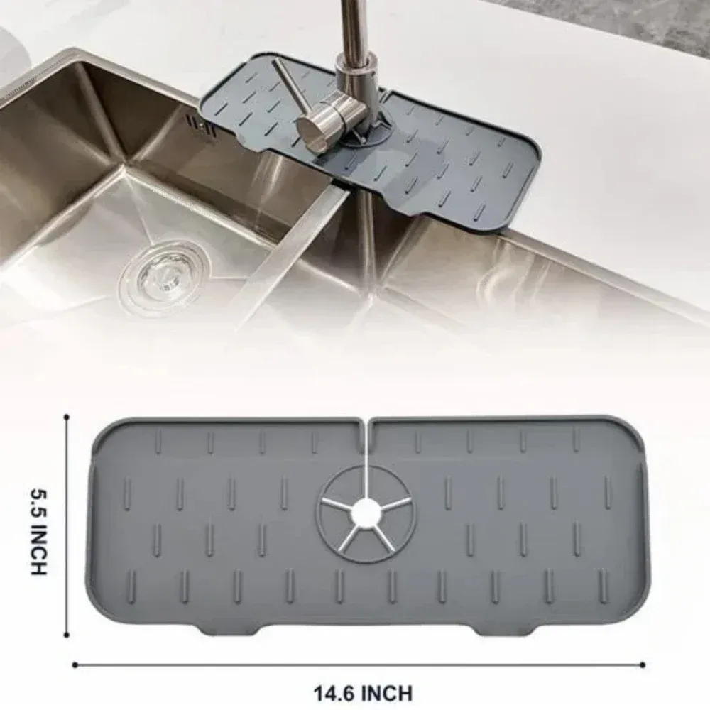 Tapis en silicone pour robinet de cuisine, protection anti-éclaboussures pour évier 6