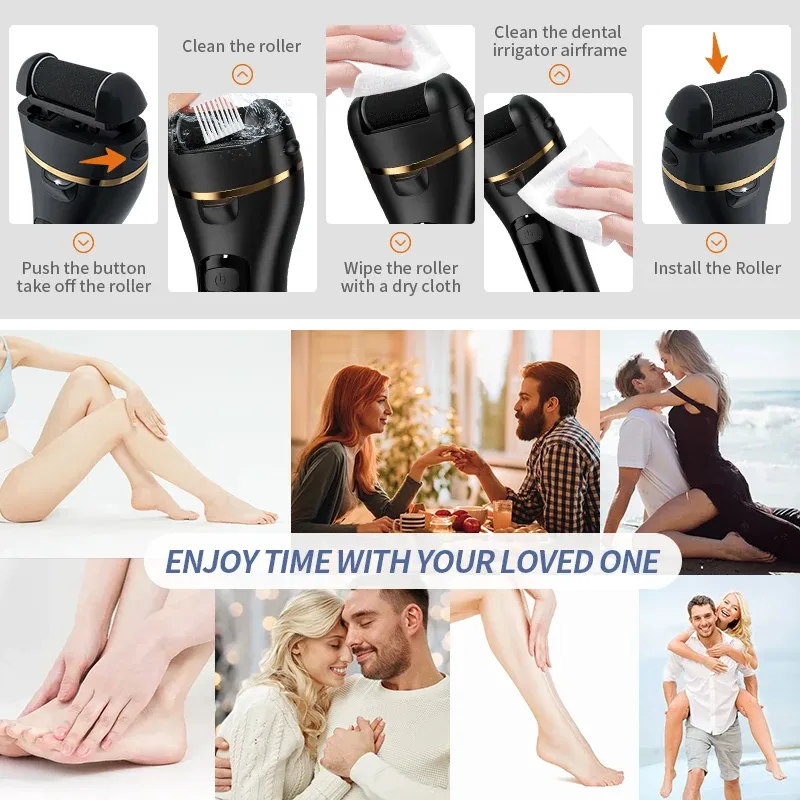 Râpe électrique rechargeable pour pieds – Pédicure USB à vitesses réglables, pour homme et femme 3