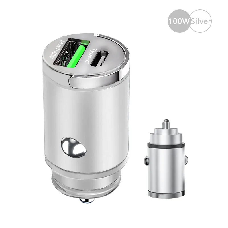 Mini chargeur de voiture 100 W à charge rapide USB-C PD et QC 3.0 pour iPhone, Xiaomi, Samsung et Huawei 13