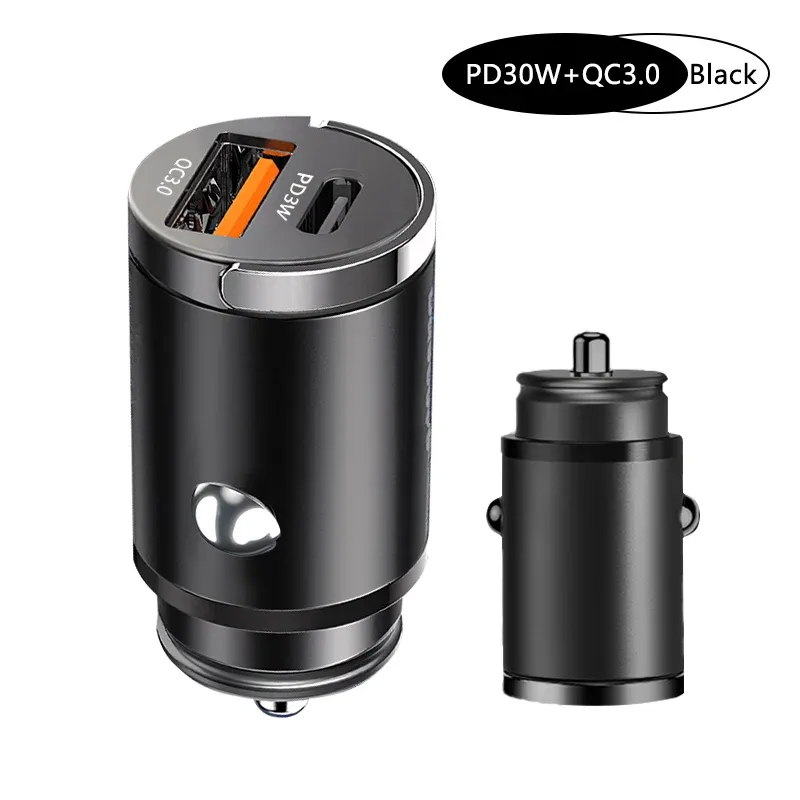 Mini chargeur de voiture 100 W à charge rapide USB-C PD et QC 3.0 pour iPhone, Xiaomi, Samsung et Huawei 8