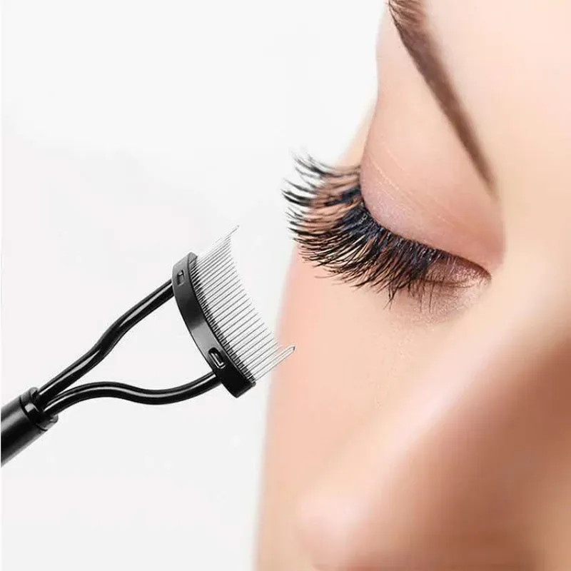 Peigne séparateur de cils en acier inoxydable à dents métalliques 3