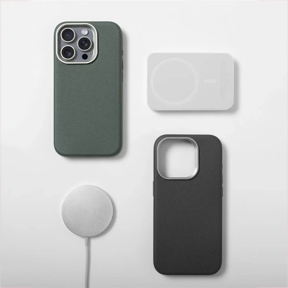 Étui magnétique en cuir PU avec cadre de protection d'objectif en alliage pour iPhone 18, 17, 16 Pro Max, 15, 14, 13, compatible avec la charge sans fil MagSafe 5