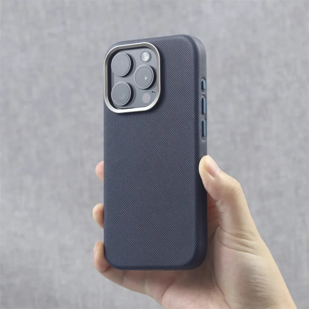 Étui magnétique en cuir PU avec cadre de protection d'objectif en alliage pour iPhone 18, 17, 16 Pro Max, 15, 14, 13, compatible avec la charge sans fil MagSafe 8