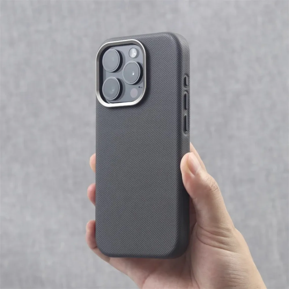 Étui magnétique en cuir PU avec cadre de protection d'objectif en alliage pour iPhone 18, 17, 16 Pro Max, 15, 14, 13, compatible avec la charge sans fil MagSafe 10
