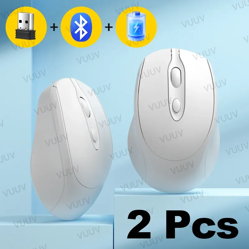Souris Bluetooth sans fil portable compacte ergonomique 2,4 GHz USB silencieuse 1600 DPI rechargeable 500 mAh pour PC, tablette et ordinateur portable MacBook 12
