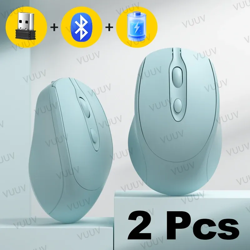 Souris Bluetooth sans fil portable compacte ergonomique 2,4 GHz USB silencieuse 1600 DPI rechargeable 500 mAh pour PC, tablette et ordinateur portable MacBook 16