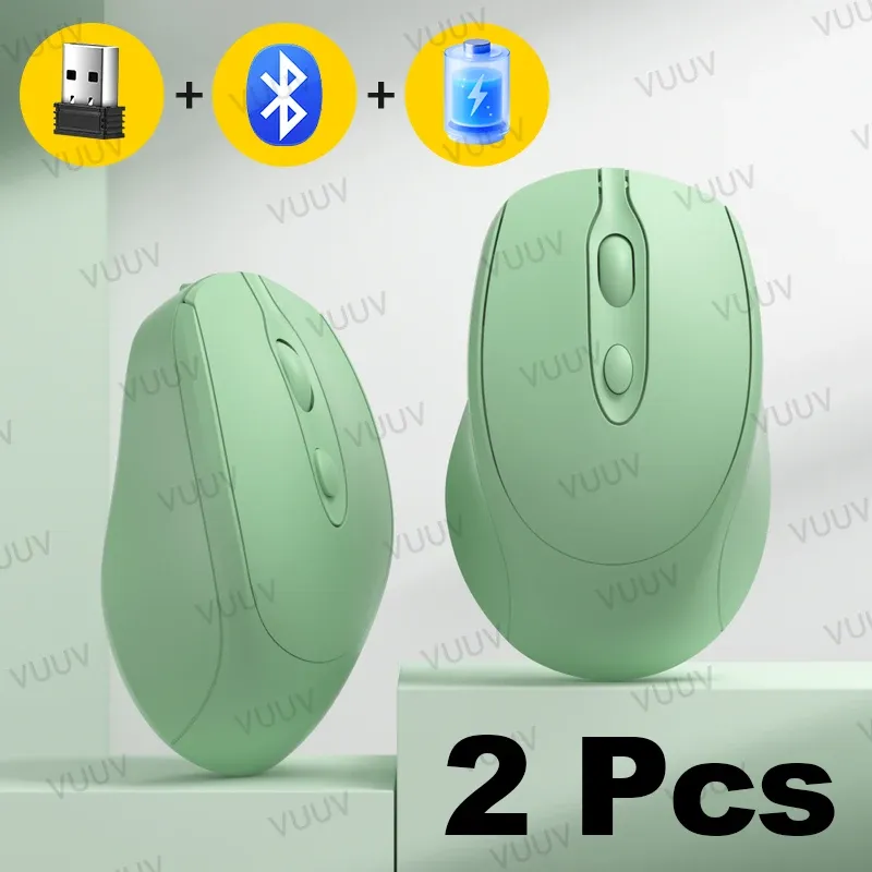 Souris Bluetooth sans fil portable compacte ergonomique 2,4 GHz USB silencieuse 1600 DPI rechargeable 500 mAh pour PC, tablette et ordinateur portable MacBook 15