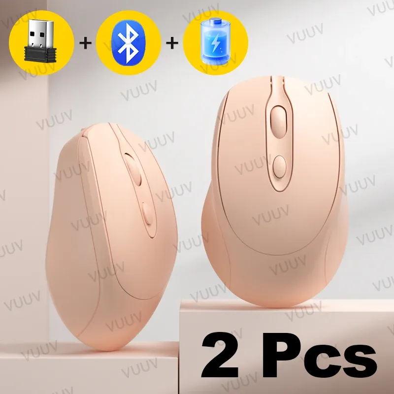 Souris Bluetooth sans fil portable compacte ergonomique 2,4 GHz USB silencieuse 1600 DPI rechargeable 500 mAh pour PC, tablette et ordinateur portable MacBook 8