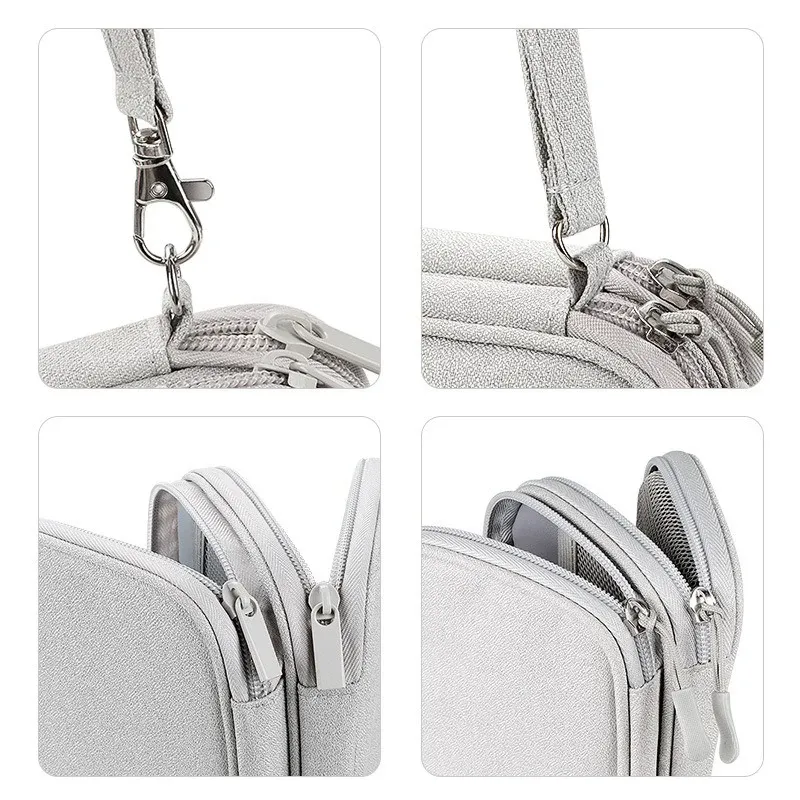Pochette de rangement de voyage portable avec fermeture éclair et organisateur de câbles 4