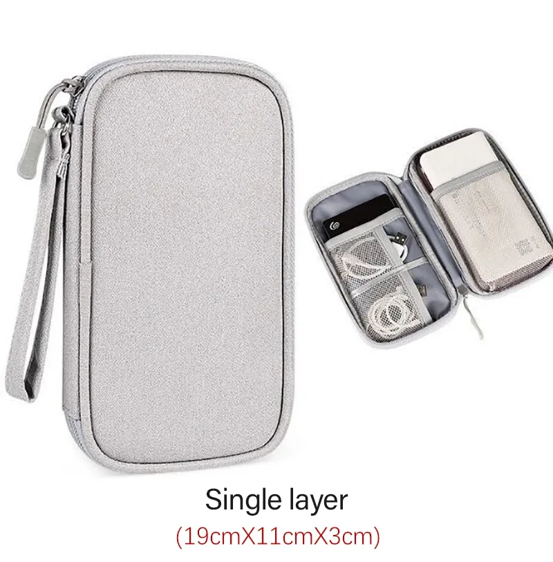 Pochette de rangement de voyage portable avec fermeture éclair et organisateur de câbles 9