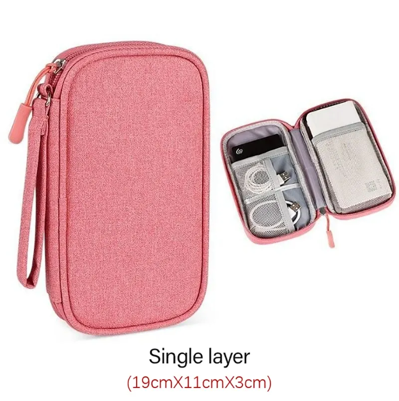 Pochette de rangement de voyage portable avec fermeture éclair et organisateur de câbles 7