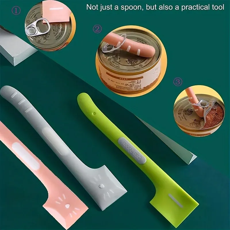 Cuillère en silicone réutilisable pour aliments humides pour animaux de compagnie - Image 1
