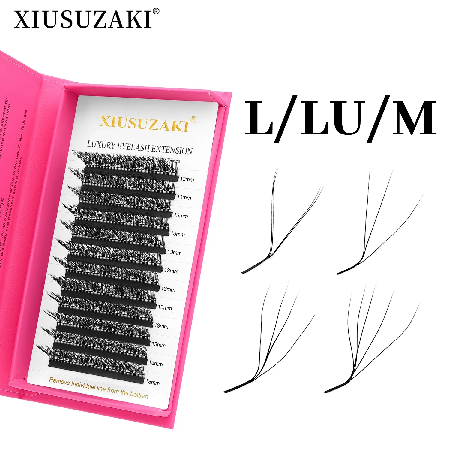 Extensions de cils courbe W noir mat