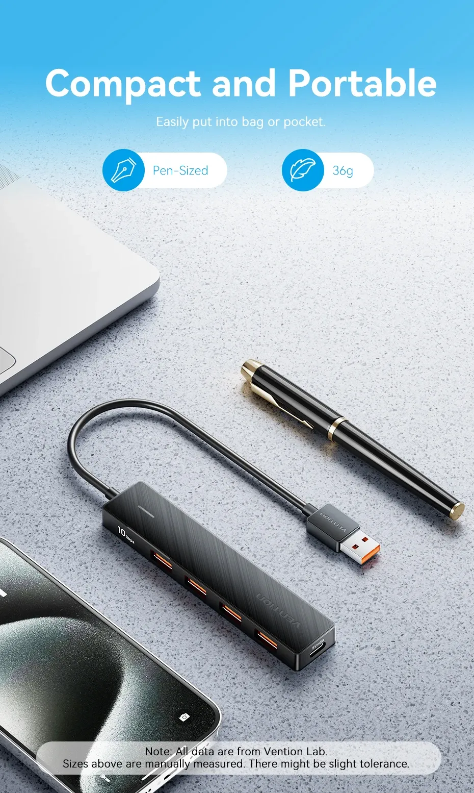 Hub USB compact facile à transporter