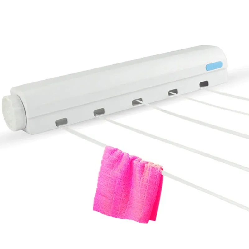 Corde à linge rétractable murale pour intérieur, invisible, idéale pour la salle de bain - Image 1