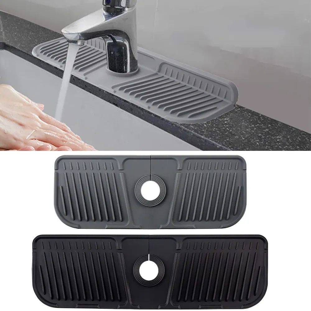 Tapis de robinet de cuisine en silicone, protège-évier anti-éclaboussures